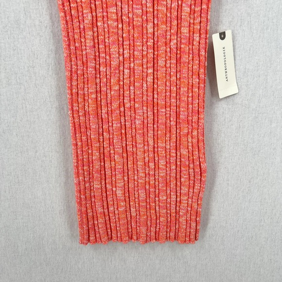 ANTHROPOLOGIE Shirt Womens XS Orange Pink High Neck Knitted Tank Ribbed Racer - Picture 8 of 12